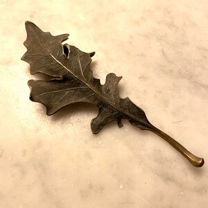 John Iversen  ~ Signed  OAK LEAF BROOCH Rare bronze one of a kind